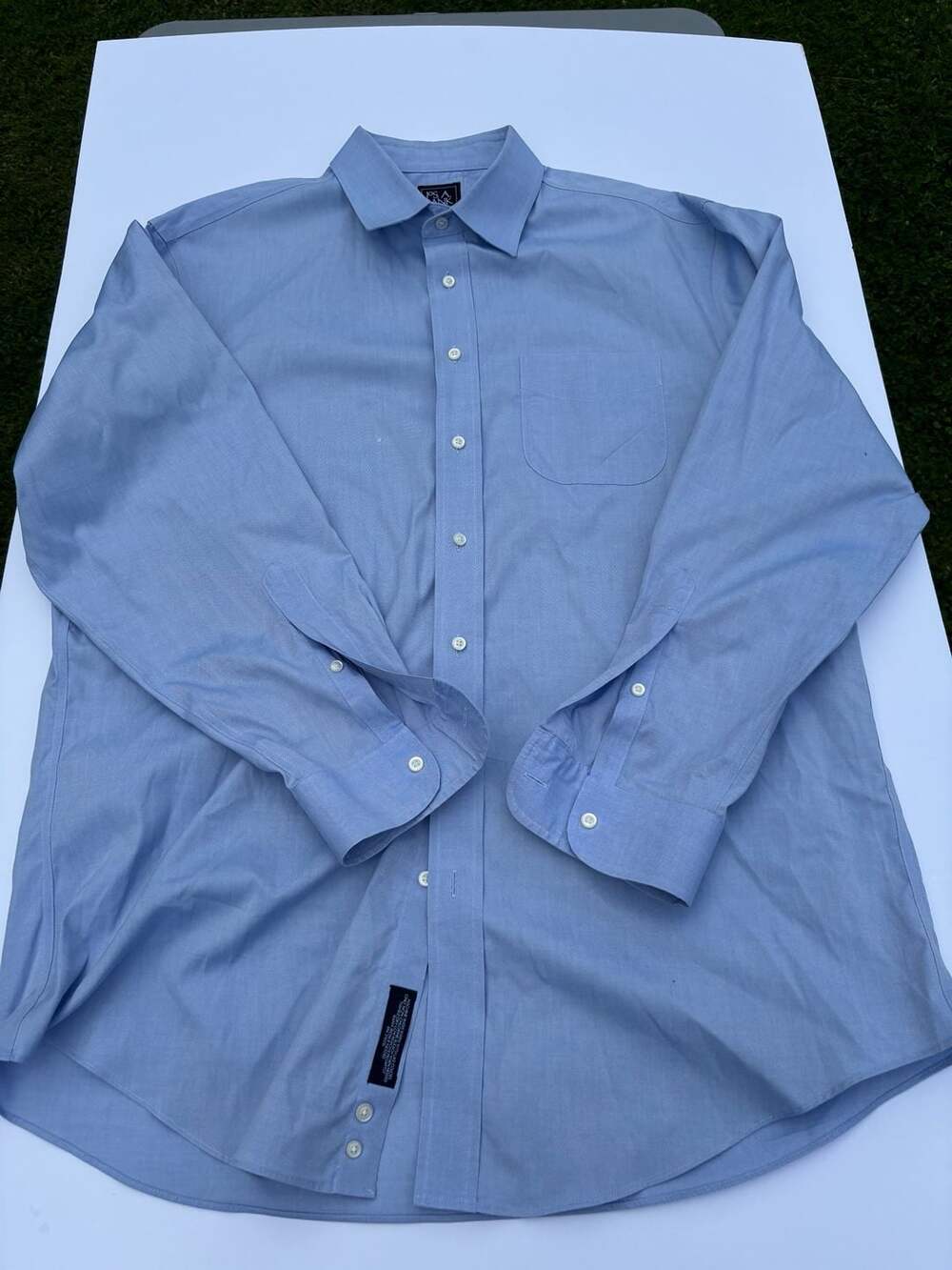 Jos. A. Bank Traveler Tailored Fit Dress Shirt 17.5-35 Blue